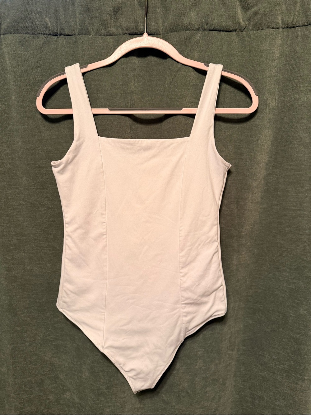 Abercrombie & Fitch White Square-Neck Bodysuit